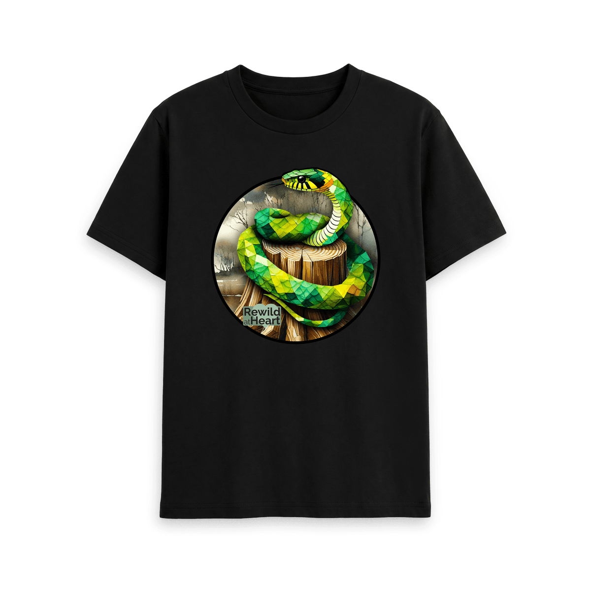 Black Printed T-shirt Front