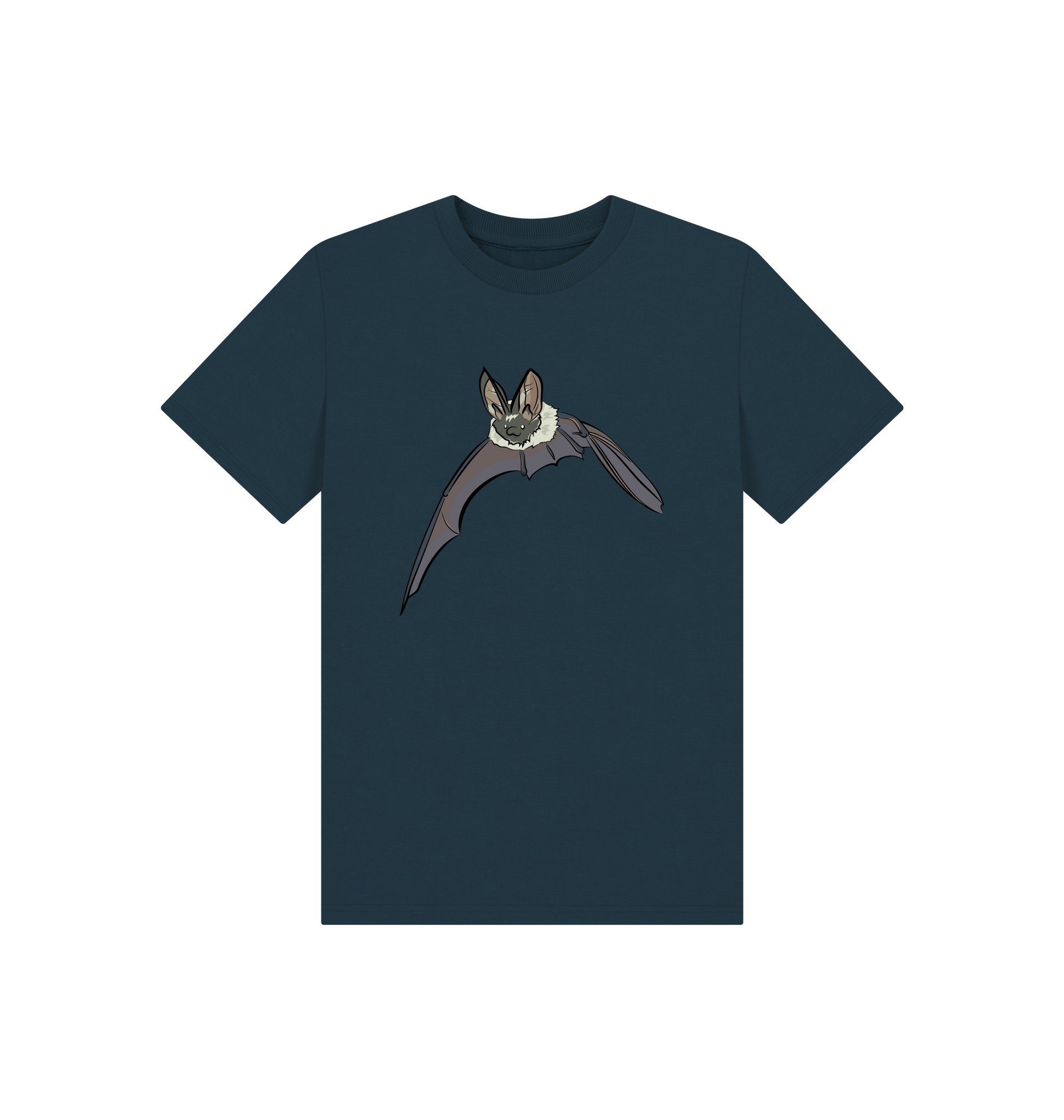 Denim Blue Printed Kids T-Shirt Front