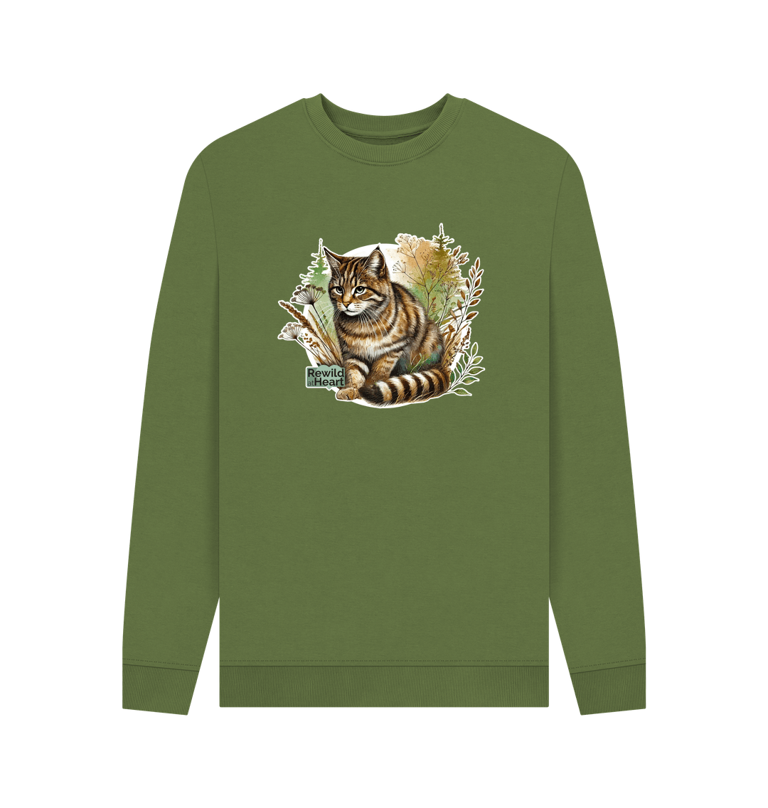 Khaki Printed Sweater Front