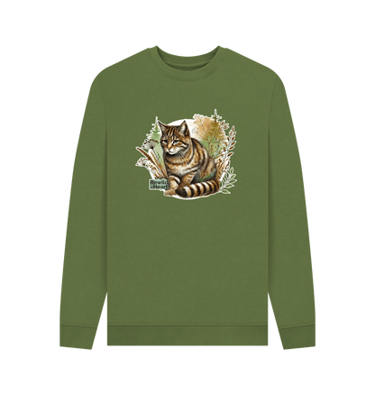 Khaki Printed Sweater Front