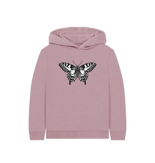 Mauve Printed Kids Hoodie Front