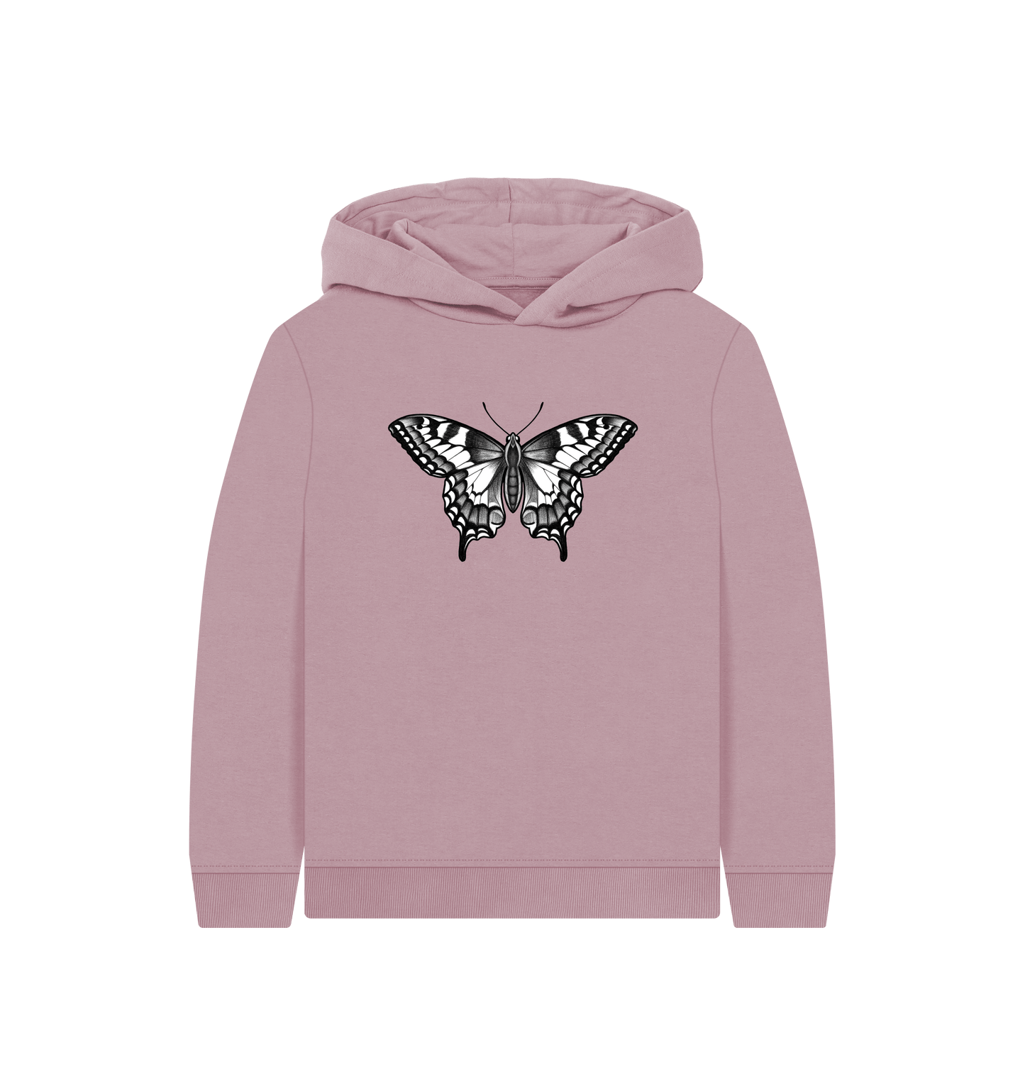 Mauve Printed Kids Hoodie Front