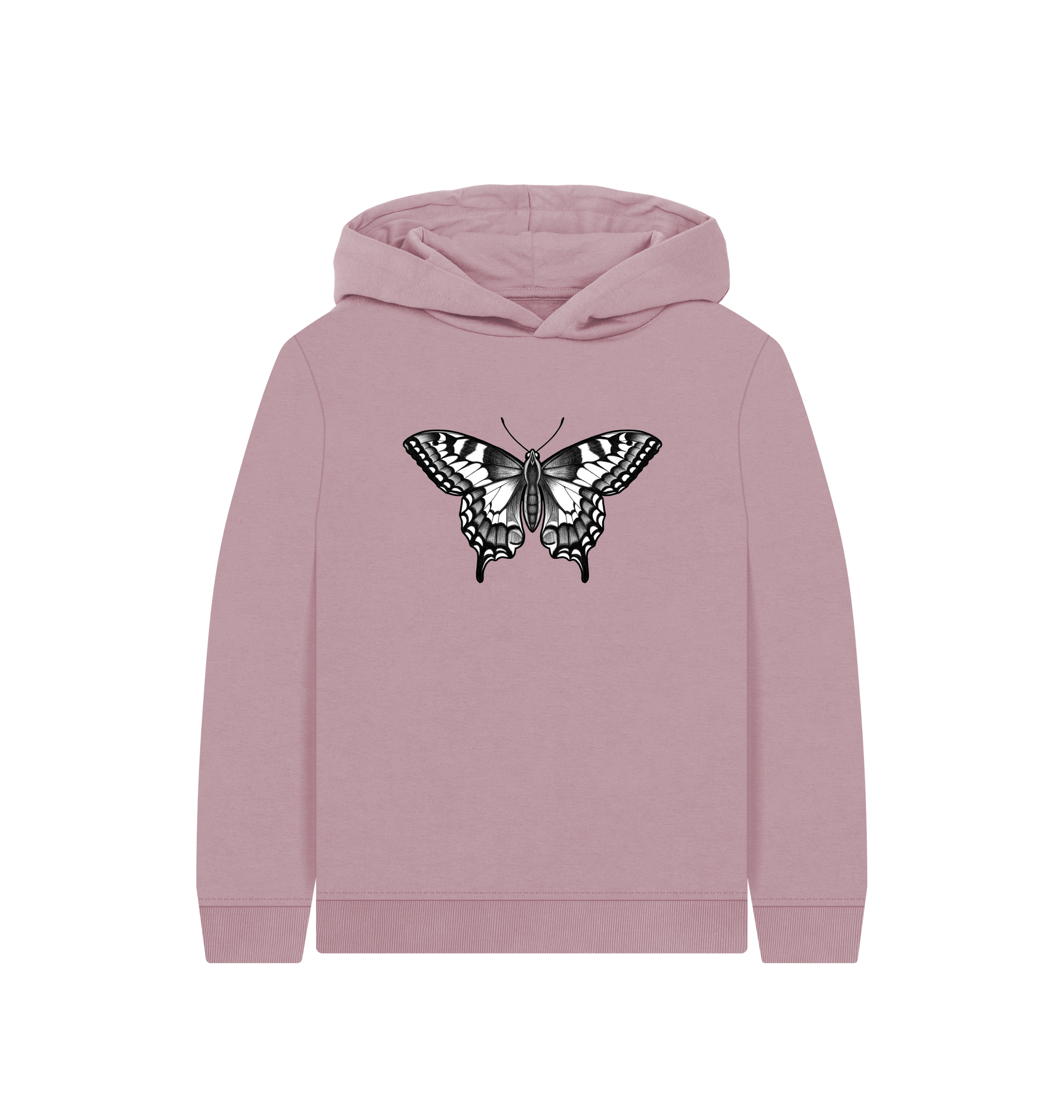 Mauve Printed Kids Hoodie Front