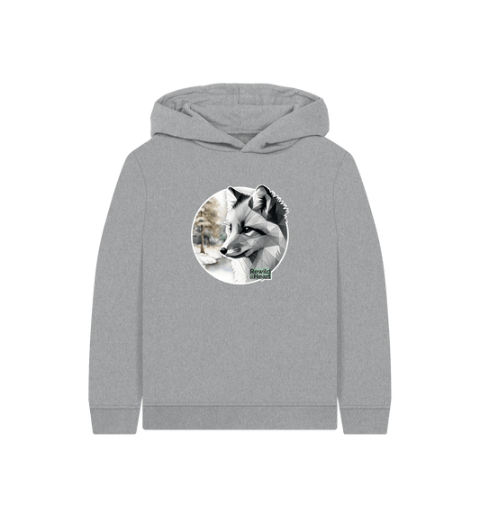 Athletic Grey Printed Kids Hoodie Front