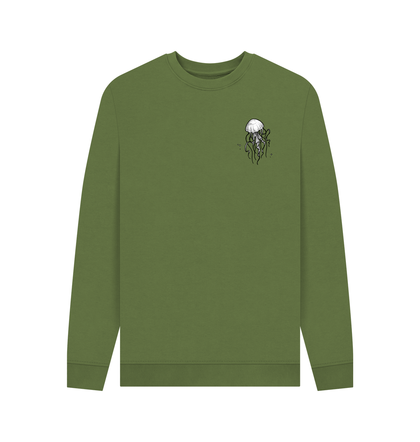Khaki Printed Sweater Front