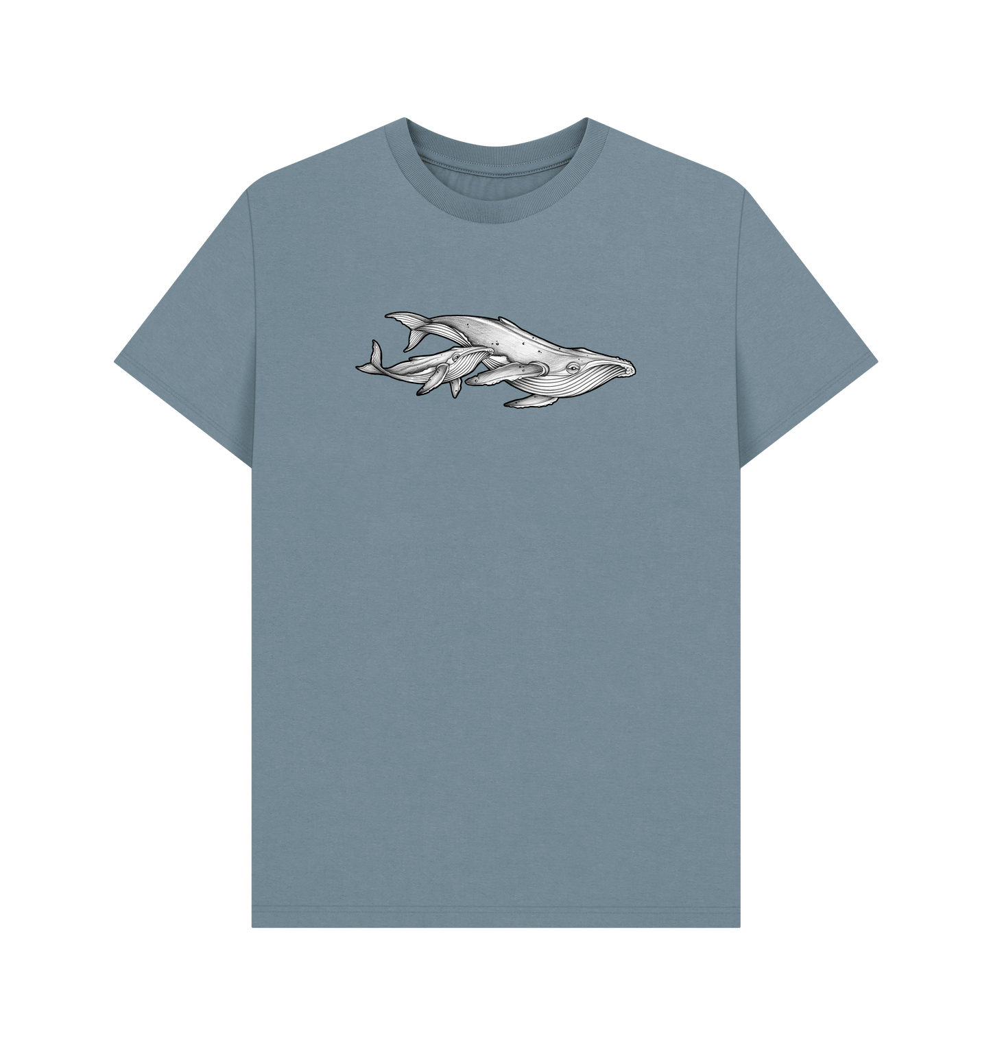 Stone Blue Printed T-shirt Front