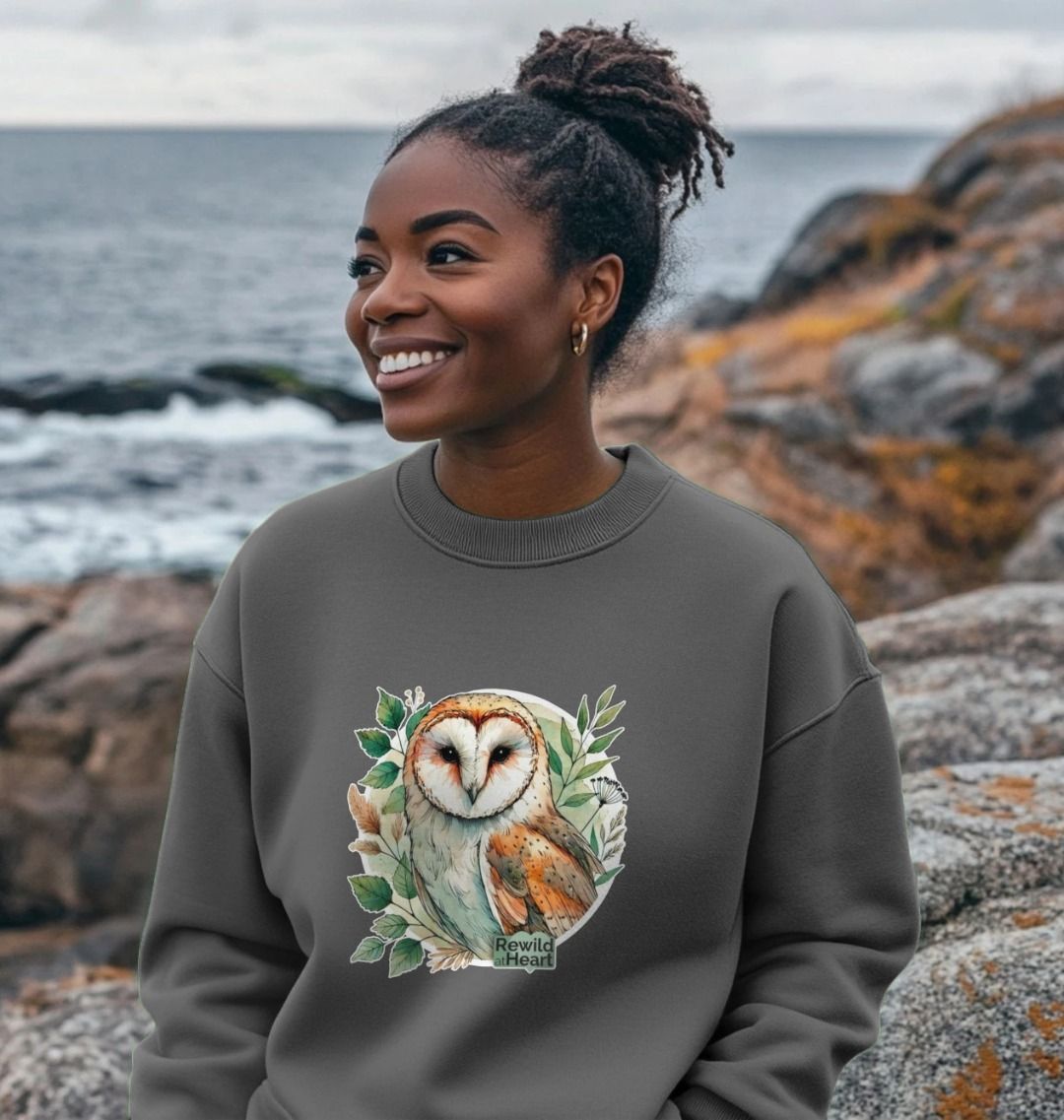 Barn Owl Woodland Women's Oversized Jumper