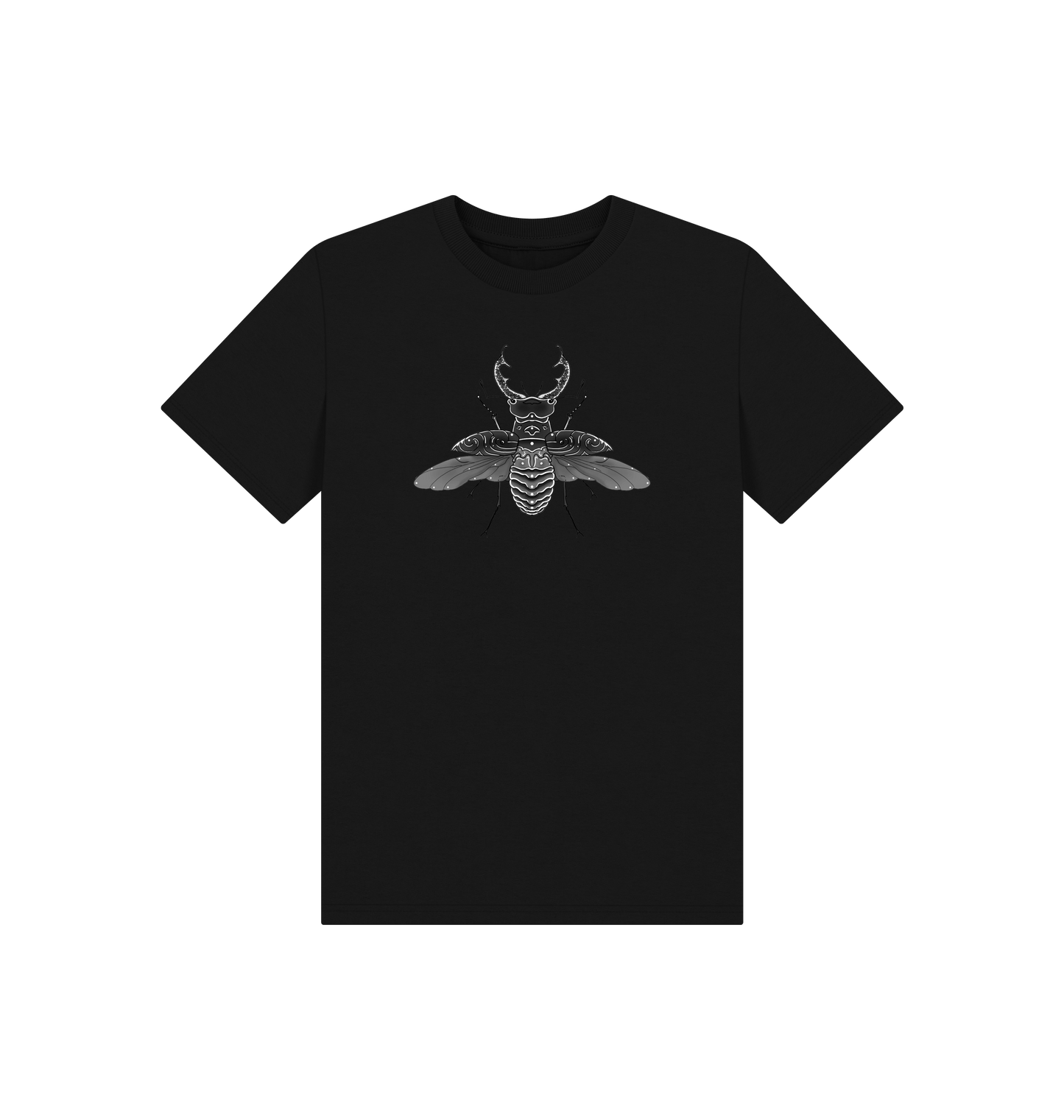 Black Printed Kids T-Shirt Front