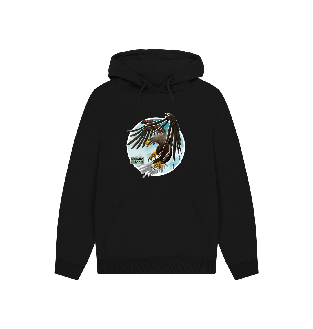 Black White-Tailed Eagle Flight Hoodie