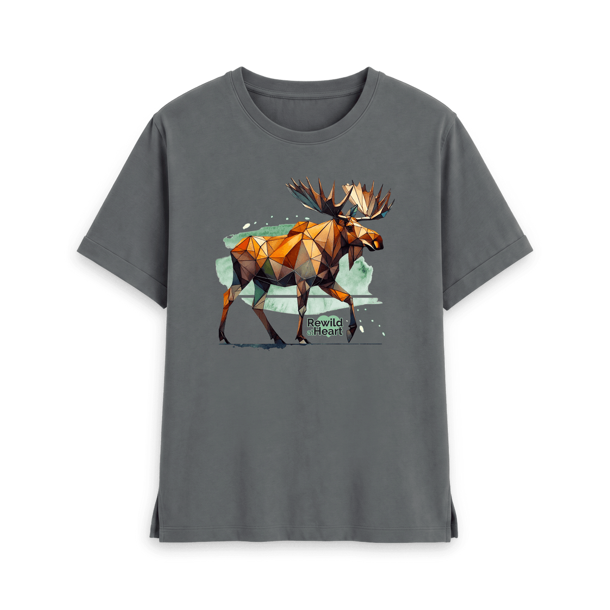 Slate Grey Printed T-shirt Front