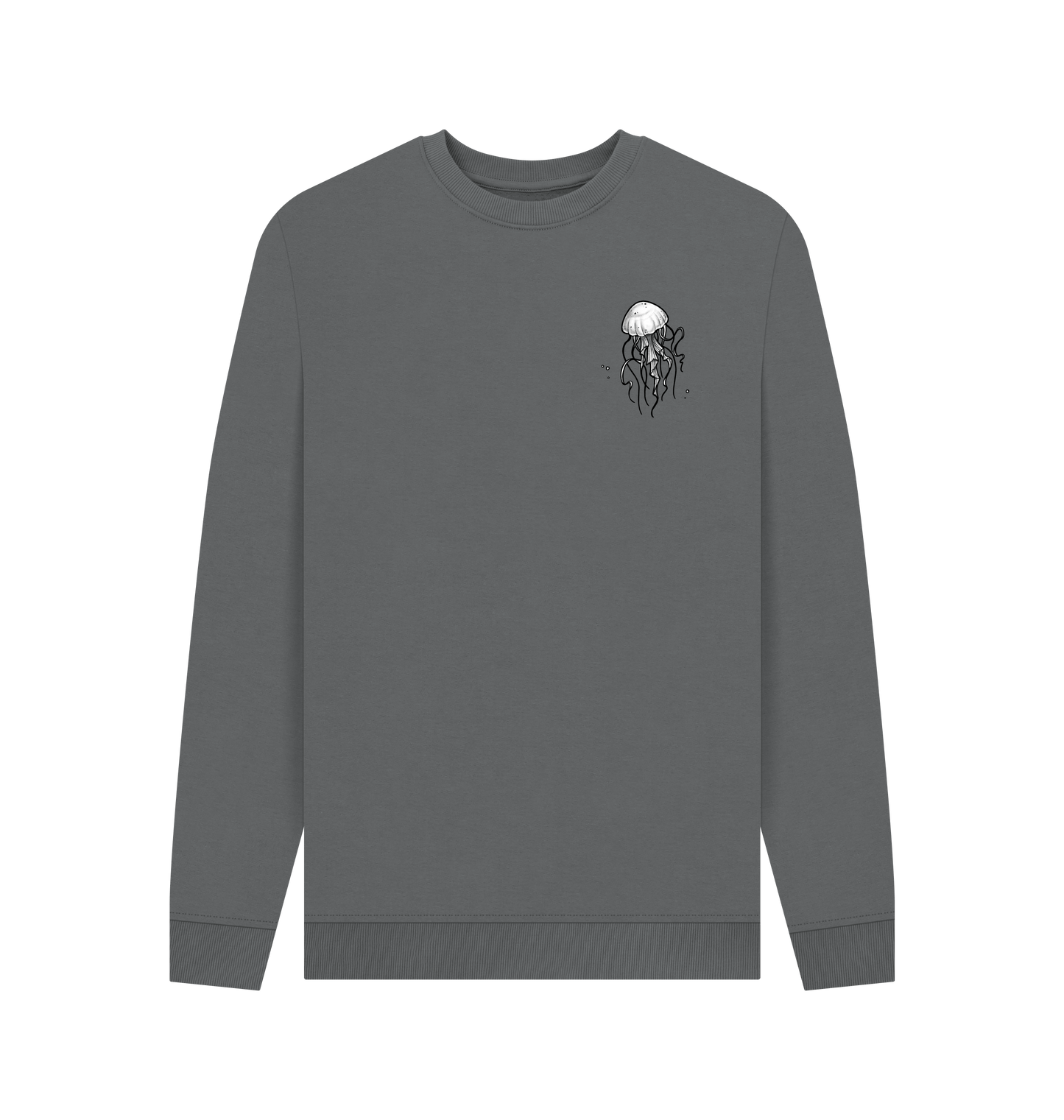 Slate Grey Printed Sweater Front