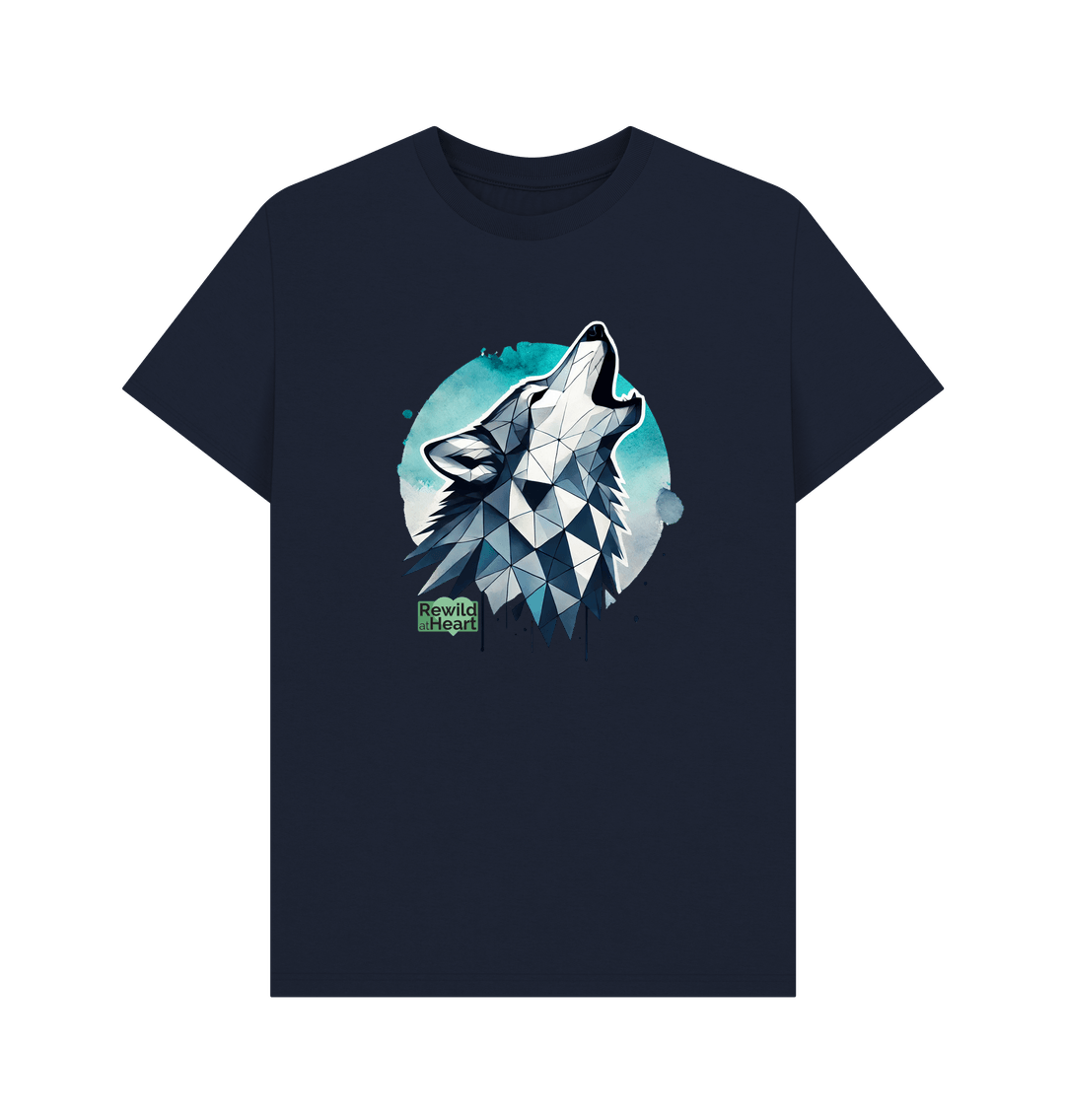 Navy Blue Primal Wolf Howl Men's T-Shirt