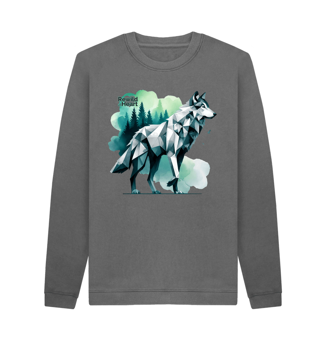 Slate Grey Rewild the Wolf | Men's Sweater