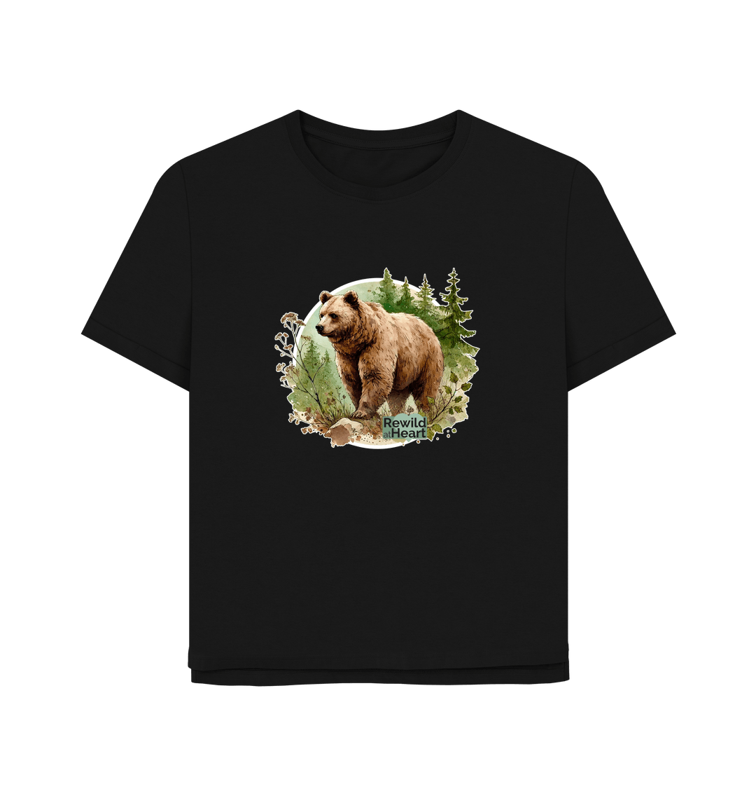 Black Brown Bear Wilderness Women's Relaxed-Fit T-Shirt