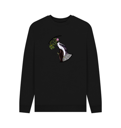 Black Printed Sweater Front