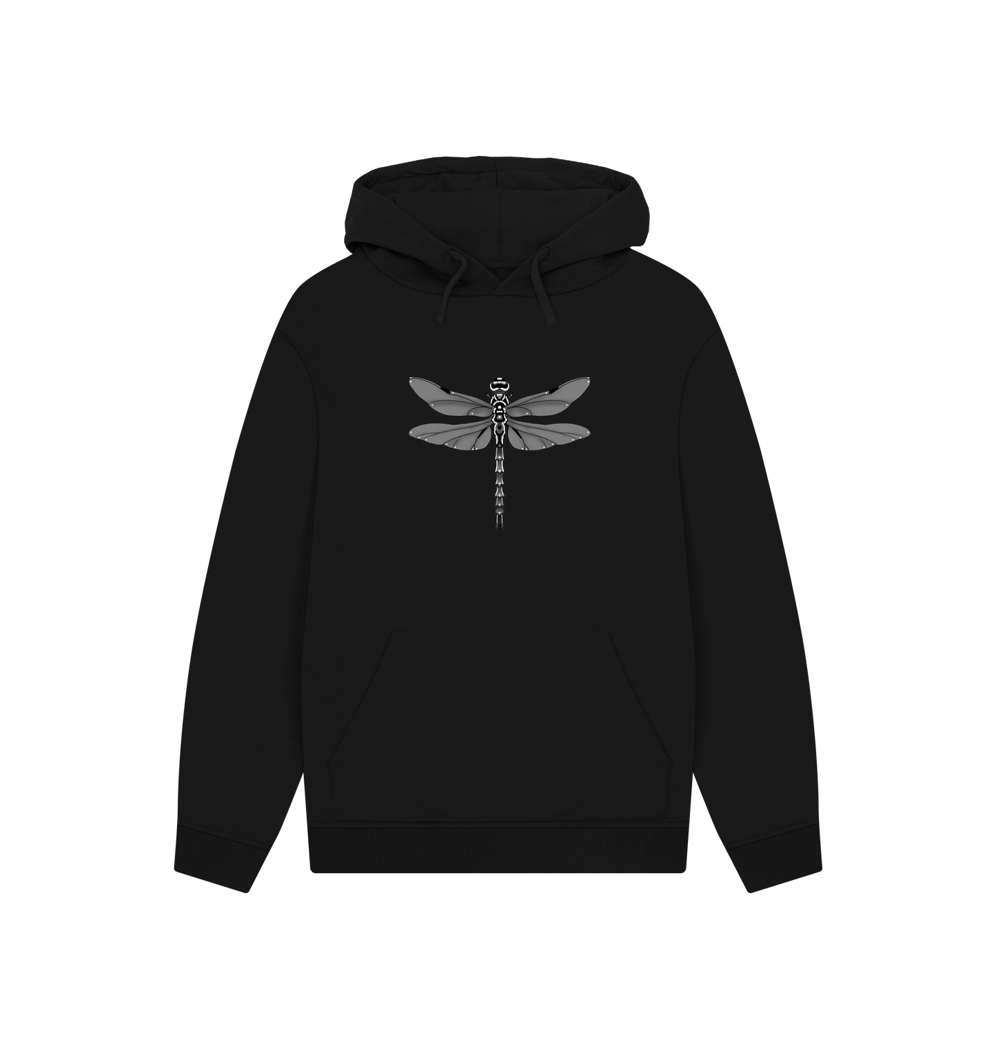 Black Printed Hoody Front