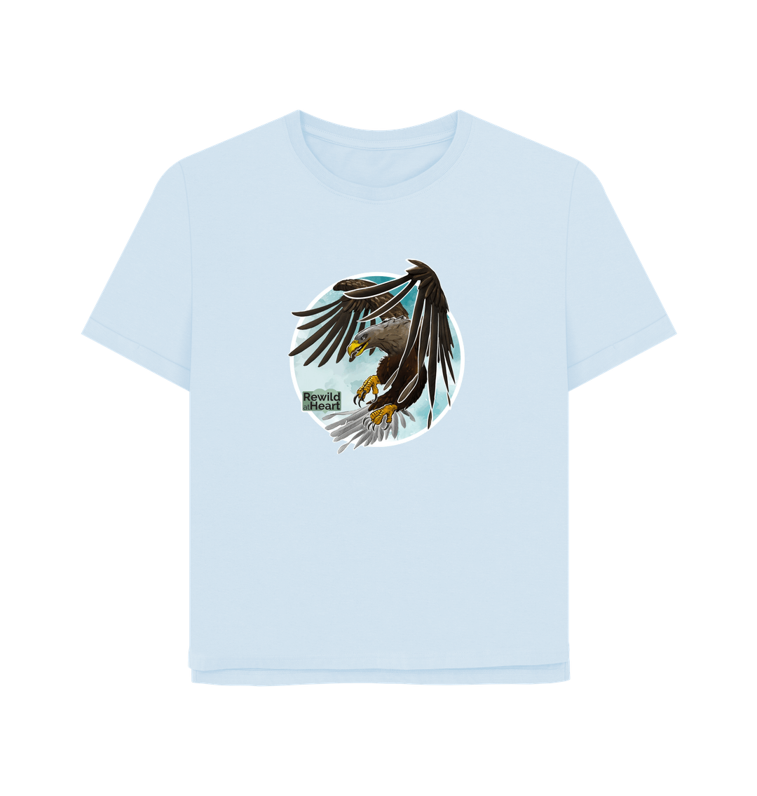 Sky Blue White-Tailed Eagle Flight Women's Relaxed-Fit T-Shirt