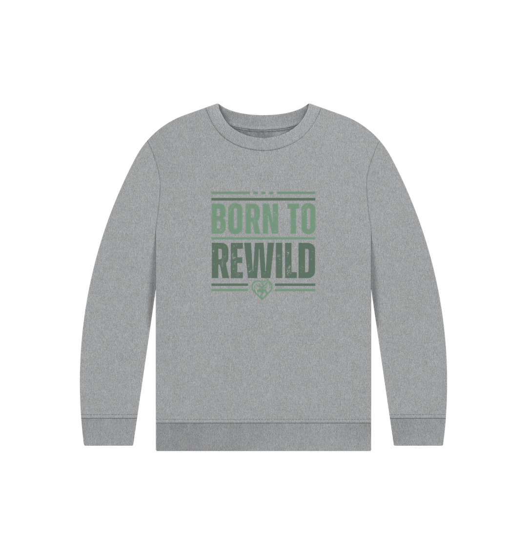 Athletic Grey Born to Rewild Kids Jumper