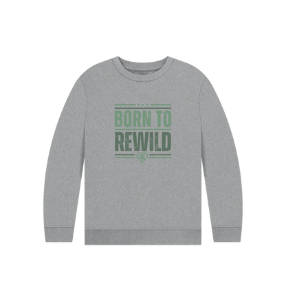 Athletic Grey Born to Rewild Kids Jumper