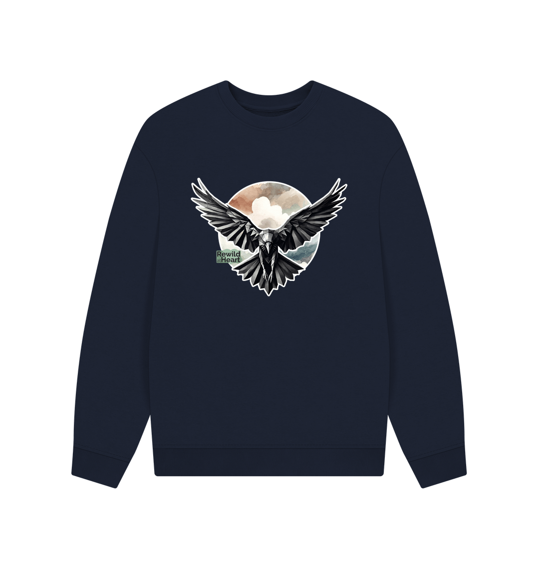 Navy Blue Raven Flight Men's Oversized Sweater