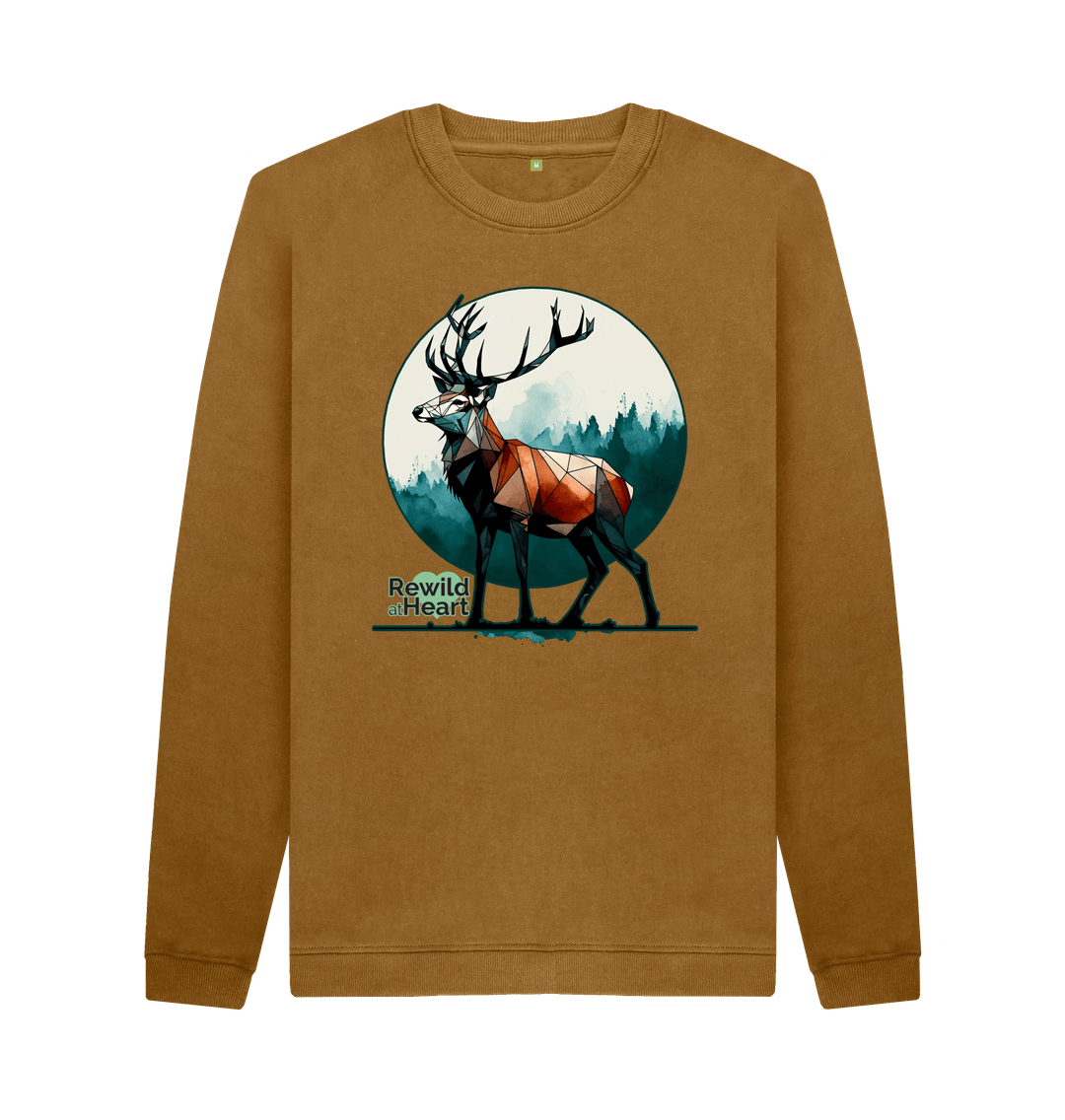 Brown Red Deer Rewild Side Men's Sweater