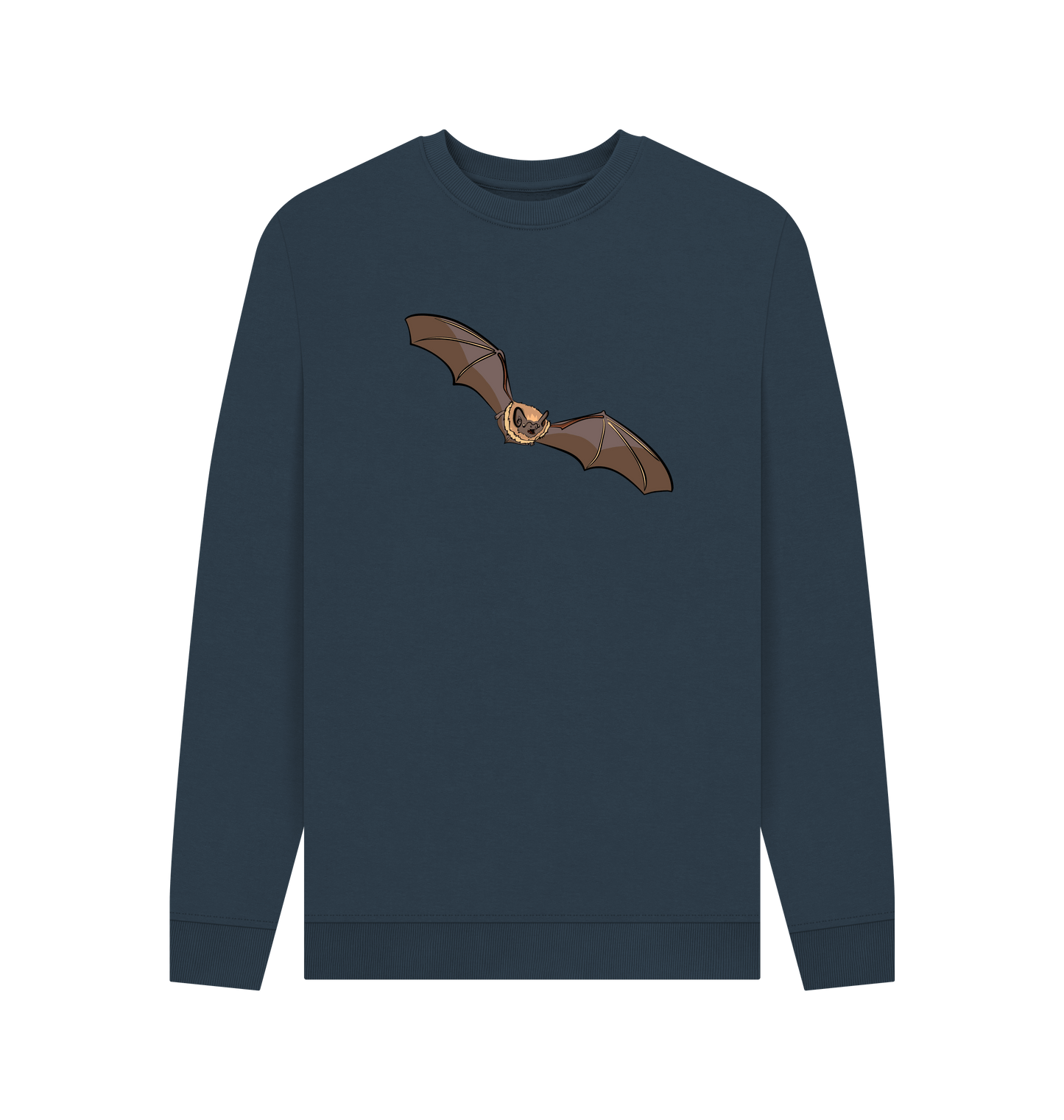 Navy Blue Printed Sweater Front