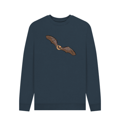 Navy Blue Printed Sweater Front