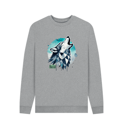 Light Heather Primal Wolf Howl Men's Sweater