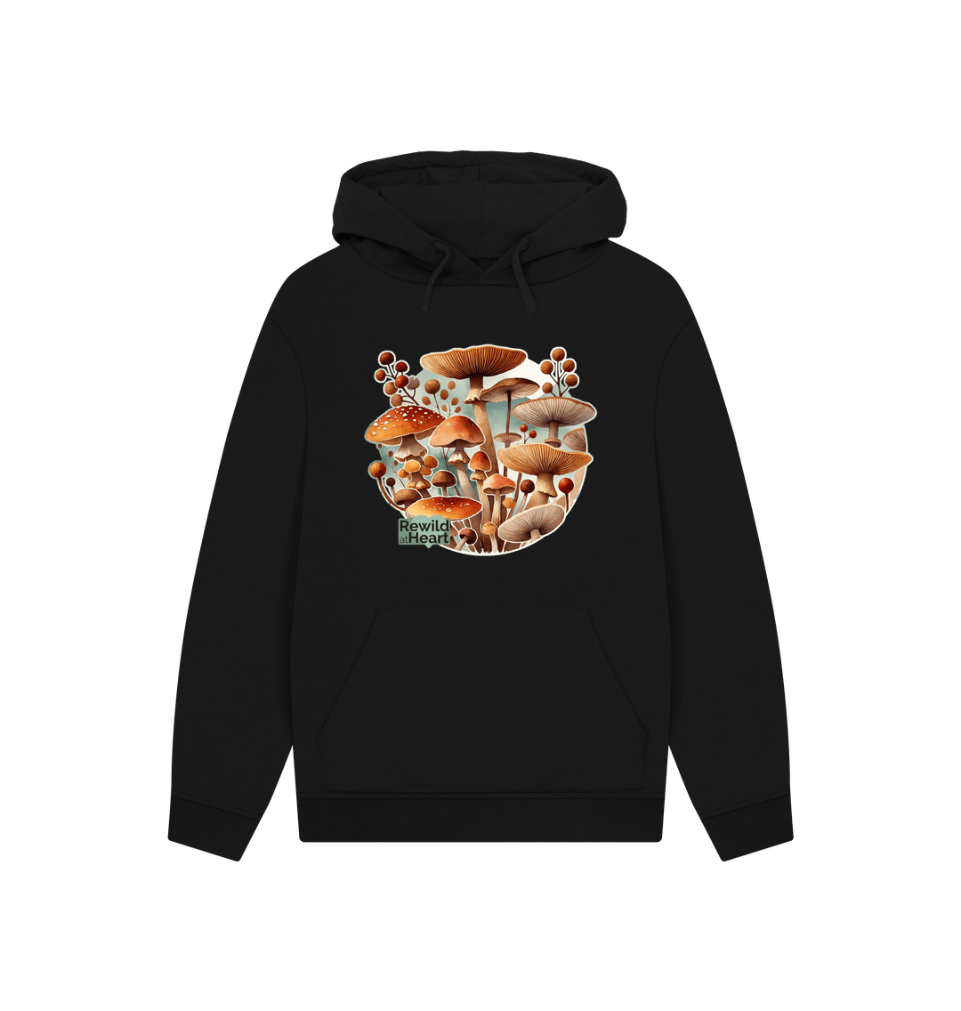 Black Mushroom Bloom Hoodie