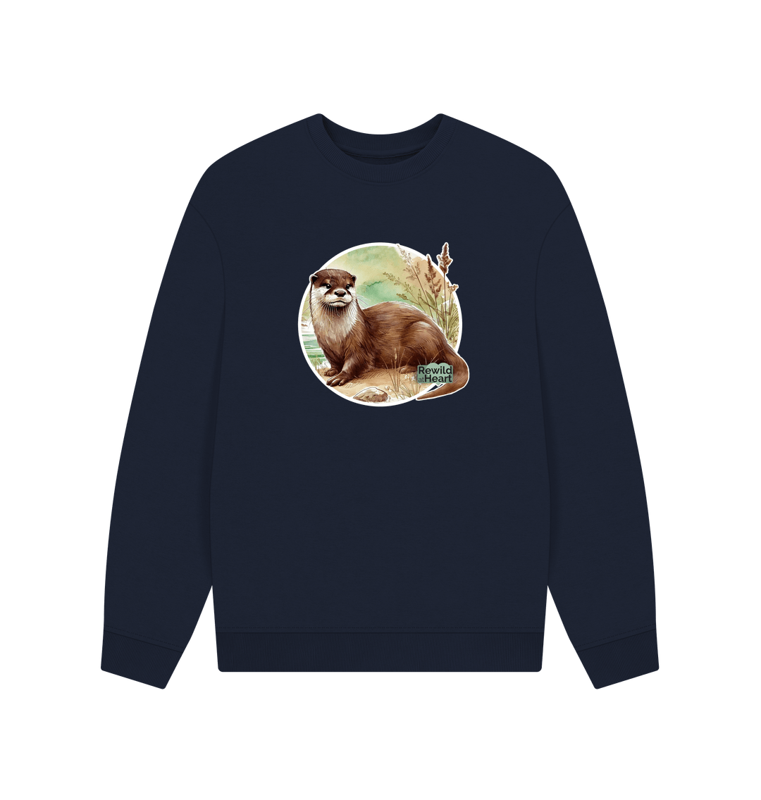 Navy Blue Riverside Otter Men's Oversized Sweater