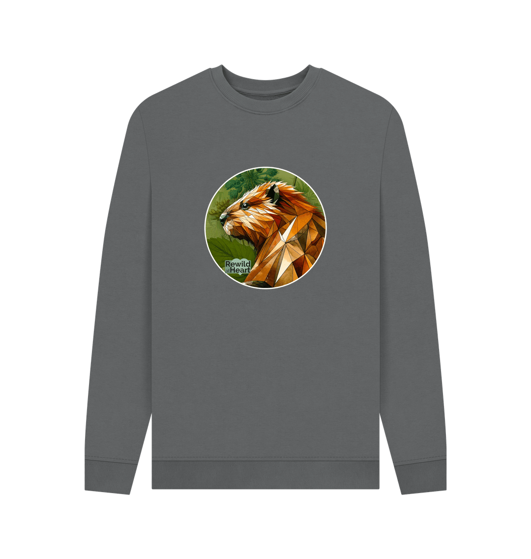 Slate Grey Printed Sweater Front