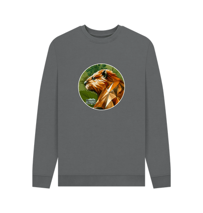 Slate Grey Printed Sweater Front