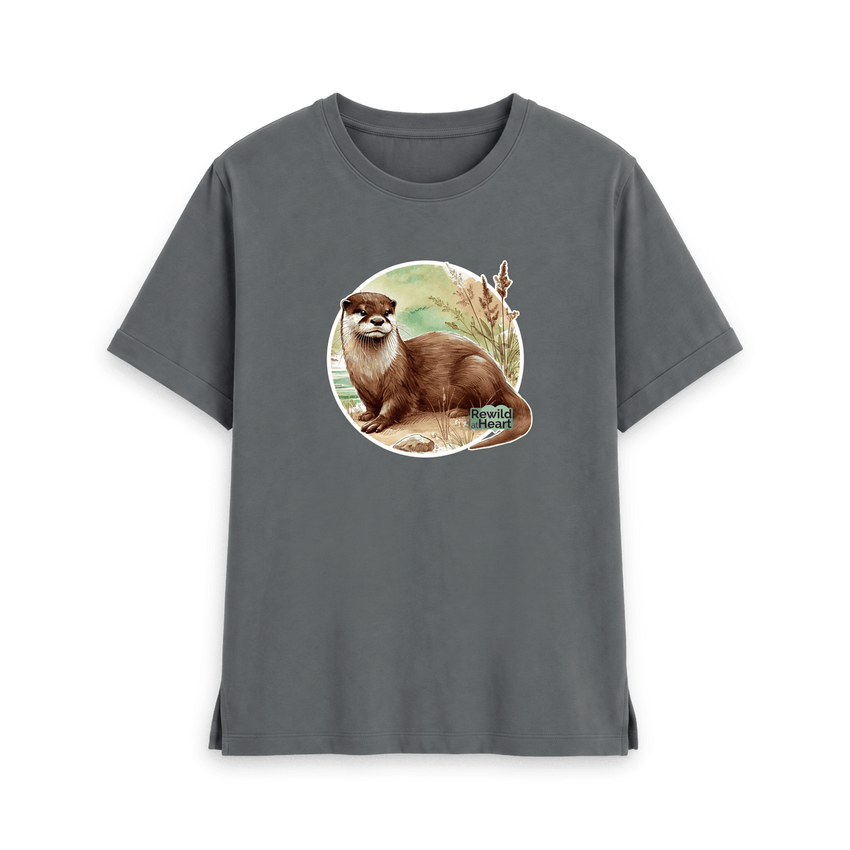 Slate Grey Printed T-shirt Front