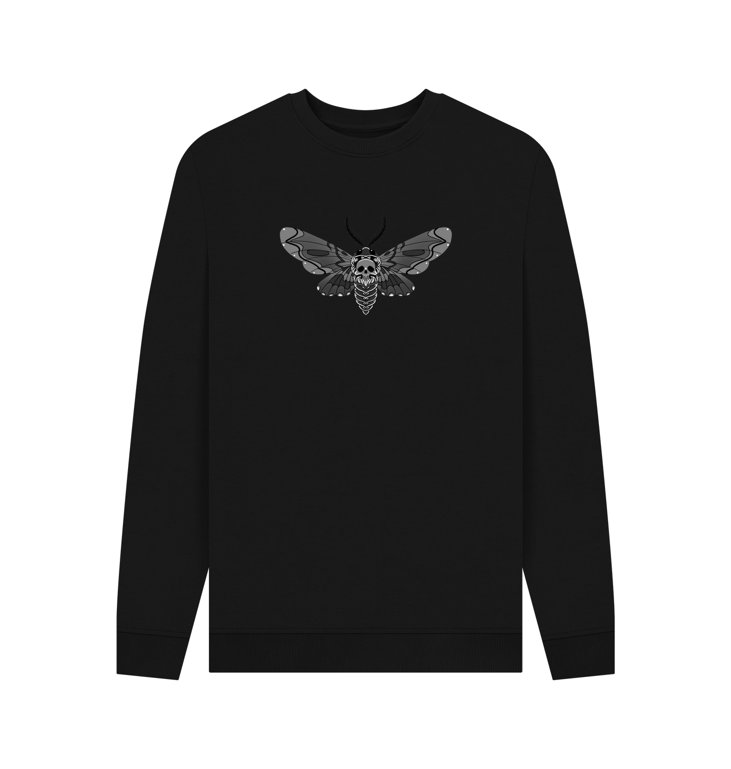 Black Printed Sweater Front