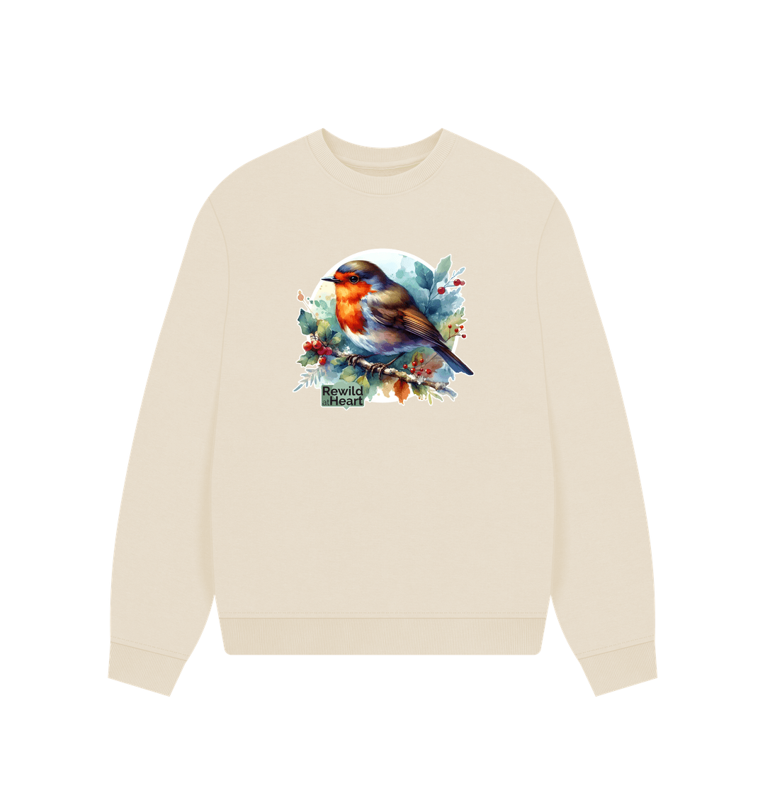 Oat Robin Redbreast Women's Oversized Jumper