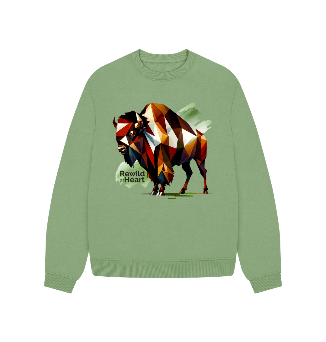 Sage Bison Forest | Women's Oversized Jumper