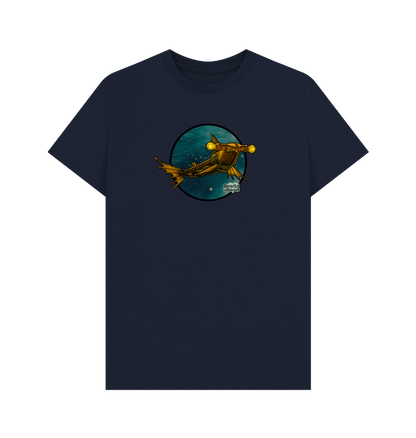 Navy Blue Steampunk Hammerhead Shark Men's T-Shirt