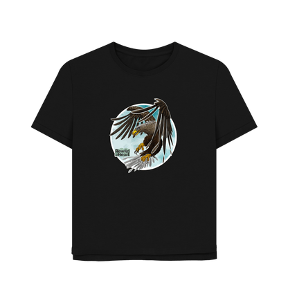 Black White-Tailed Eagle Flight Women's Relaxed-Fit T-Shirt