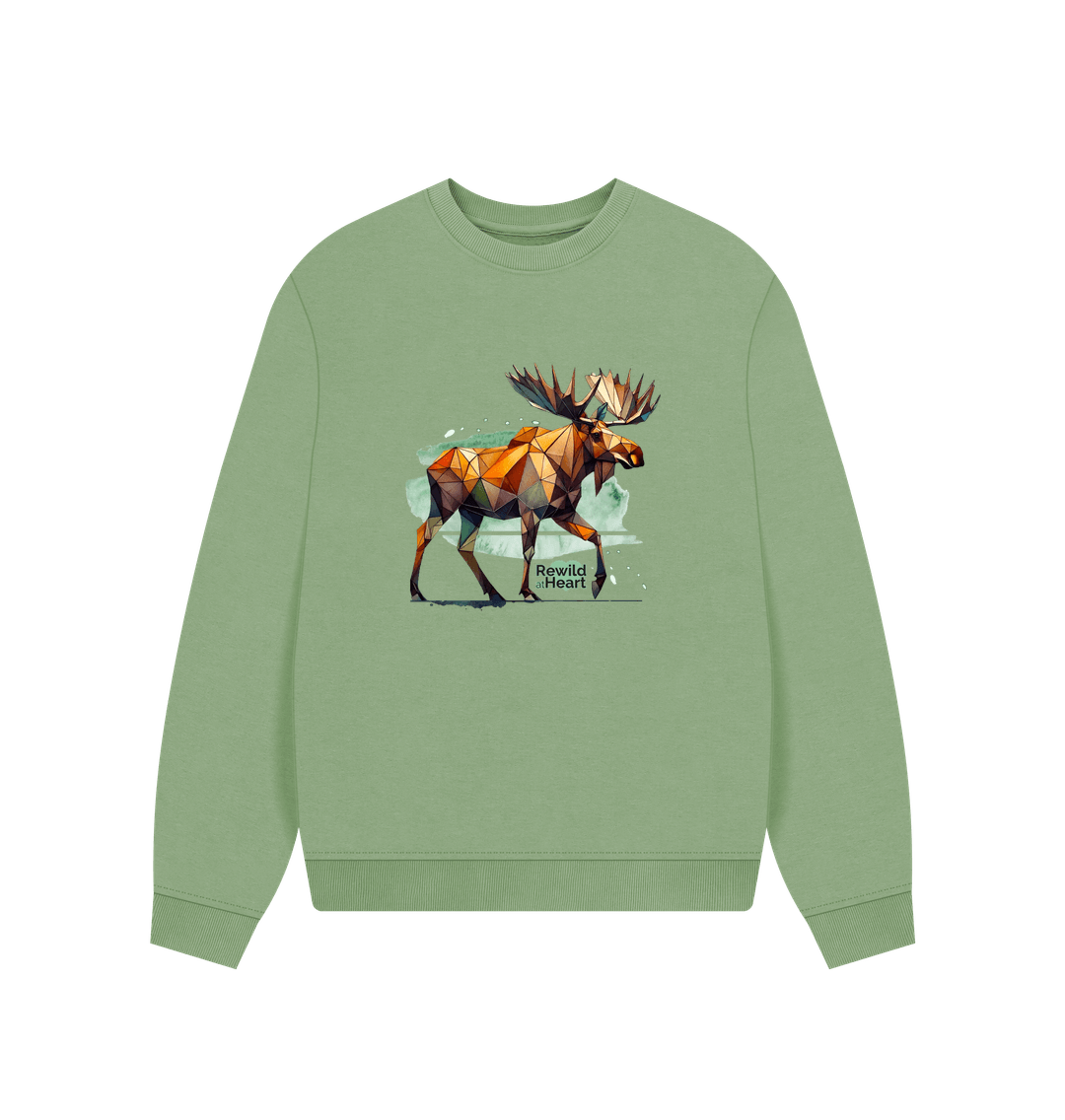 Sage Mighty Moose Mosaic Women's Oversized Jumper