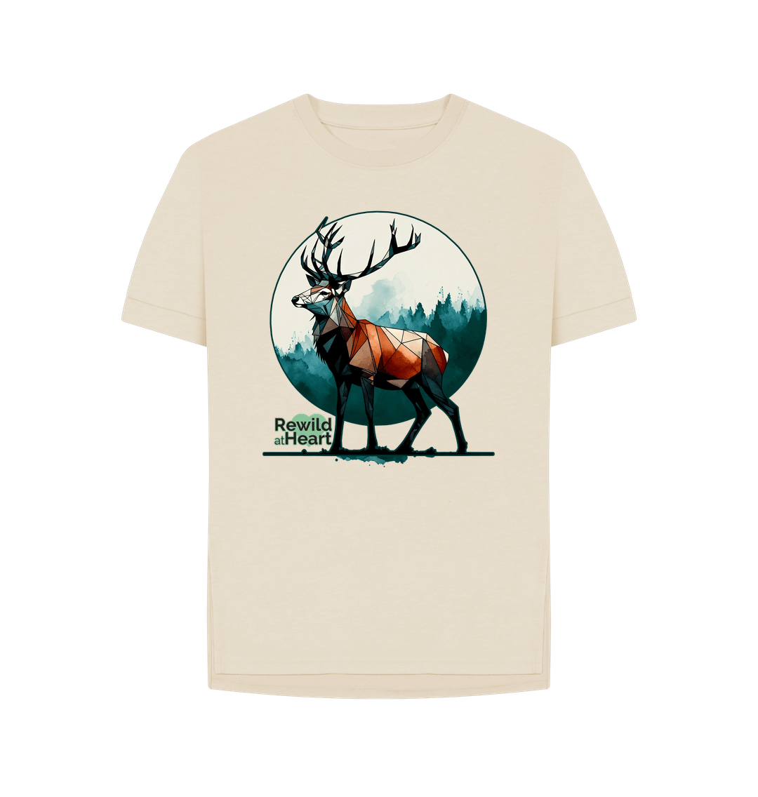 Oat Red Deer Rewild Side | Relaxed-Fit Women's T-Shirt