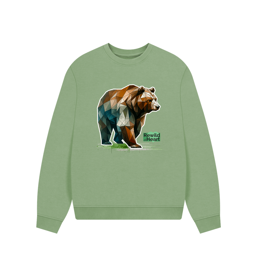 Sage Spirit of the Brown Bear Women's Oversized Jumper