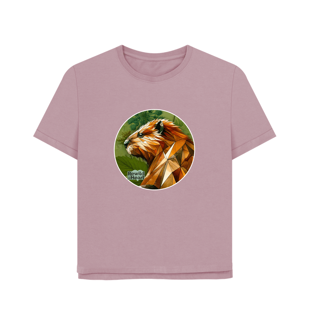 Mauve Beaver Botanical Women's Relaxed-Fit T-Shirt