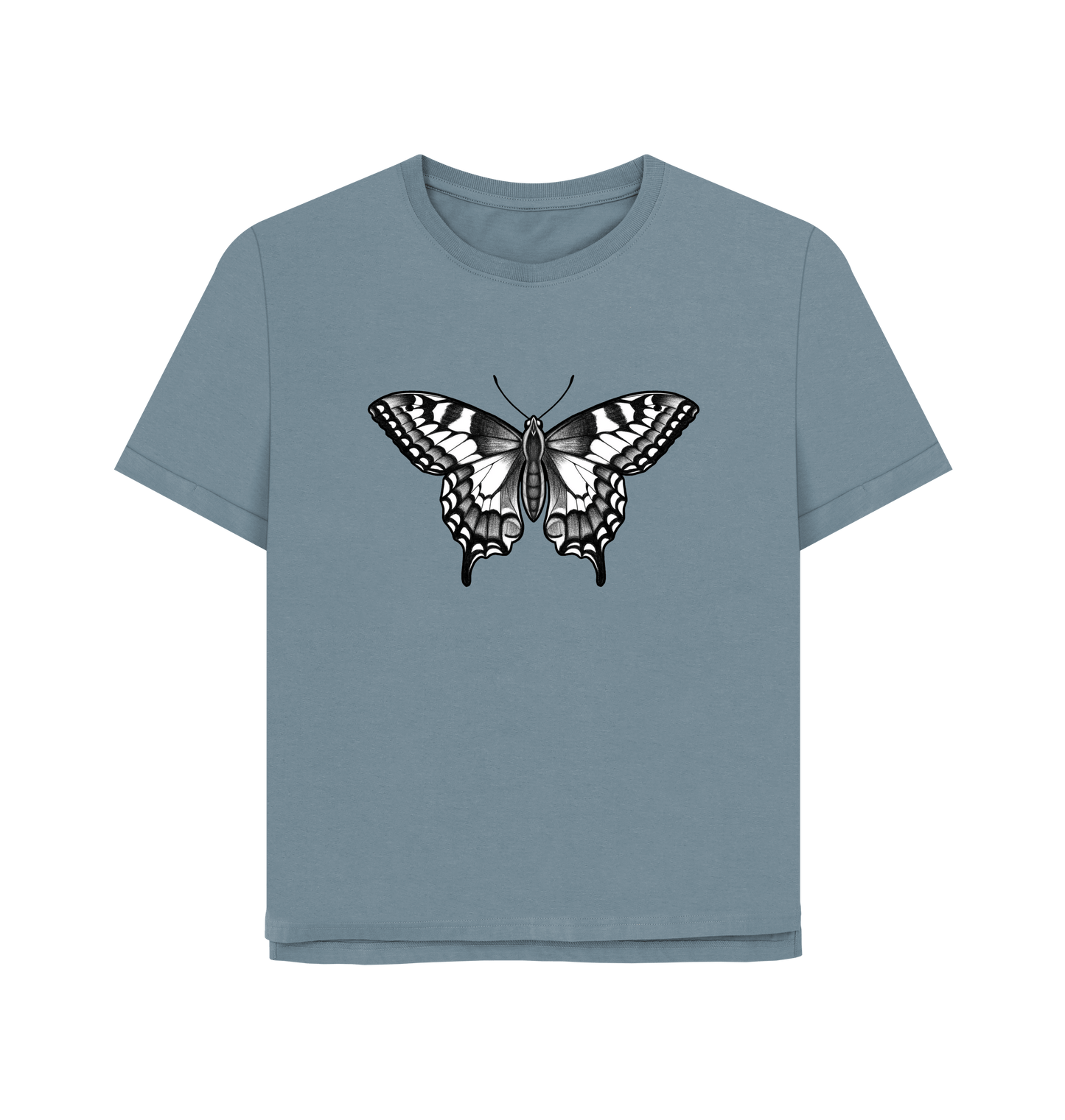 Stone Blue Printed T-shirt Front
