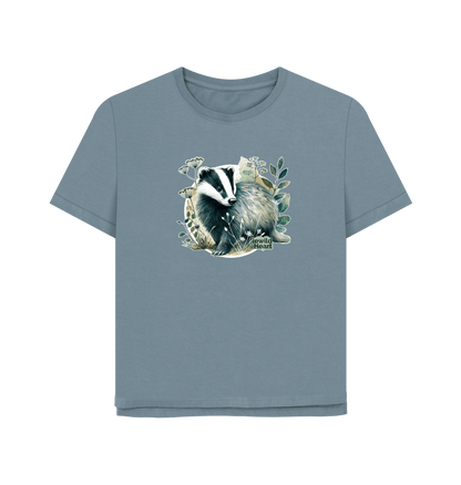 Stone Blue Printed T-shirt Front