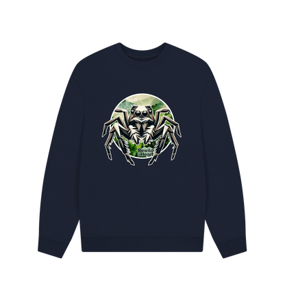 Navy Blue Wild Jumping Spider Men's Oversized Sweater