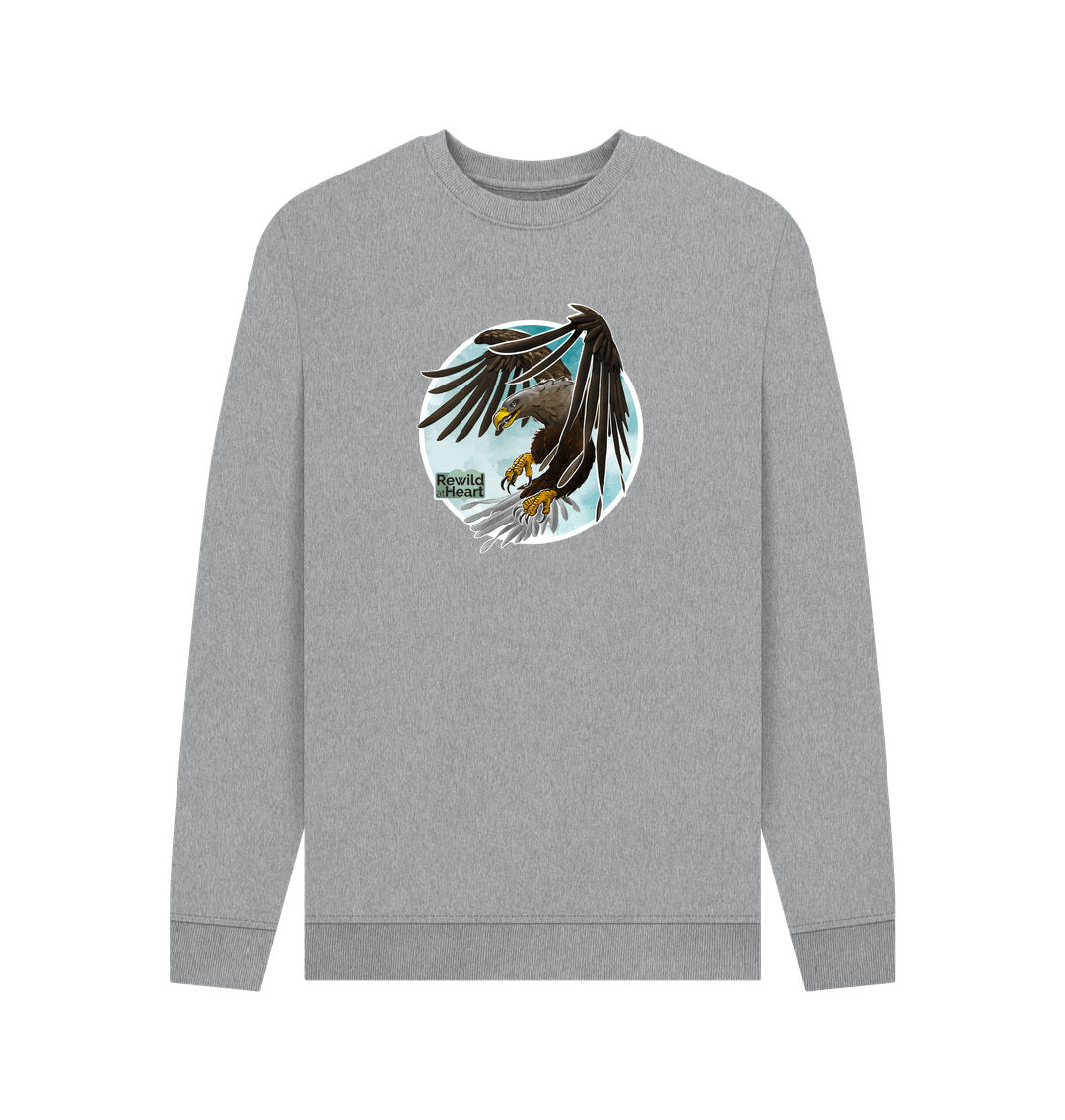 Light Heather White-Tailed Eagle Flight Men's Sweater