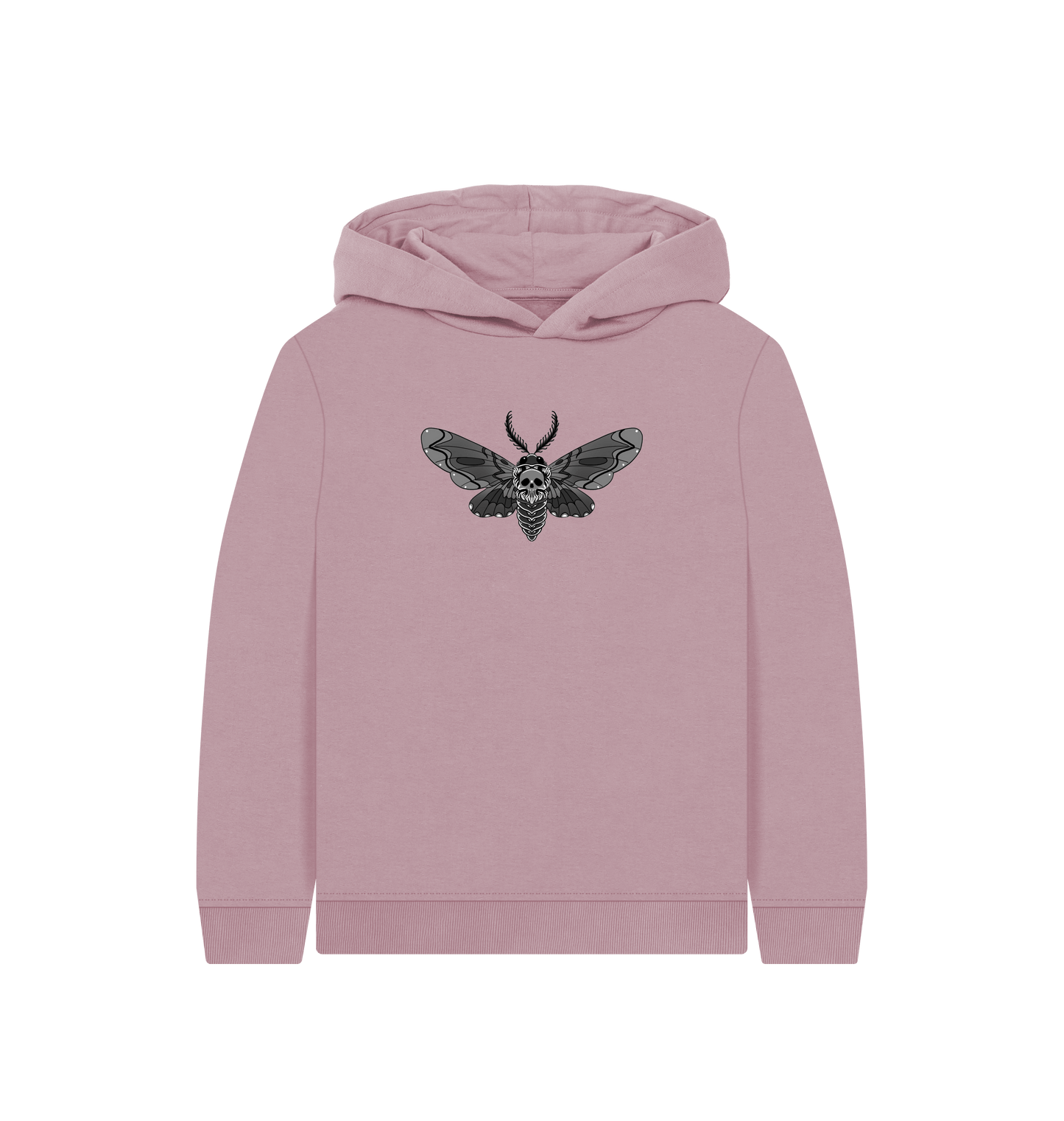 Mauve Printed Kids Hoodie Front
