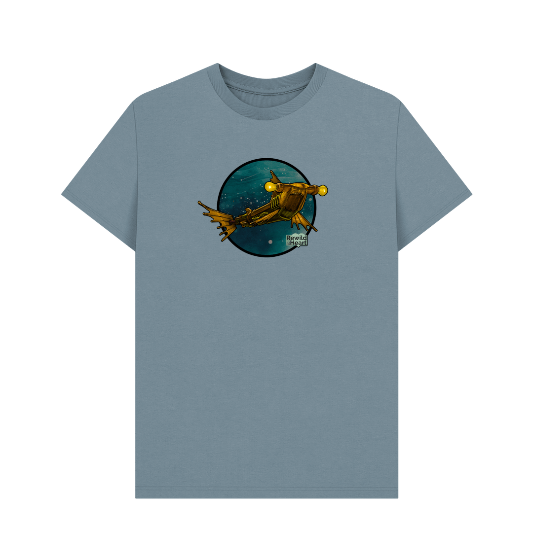 Stone Blue Steampunk Hammerhead Shark Men's T-Shirt