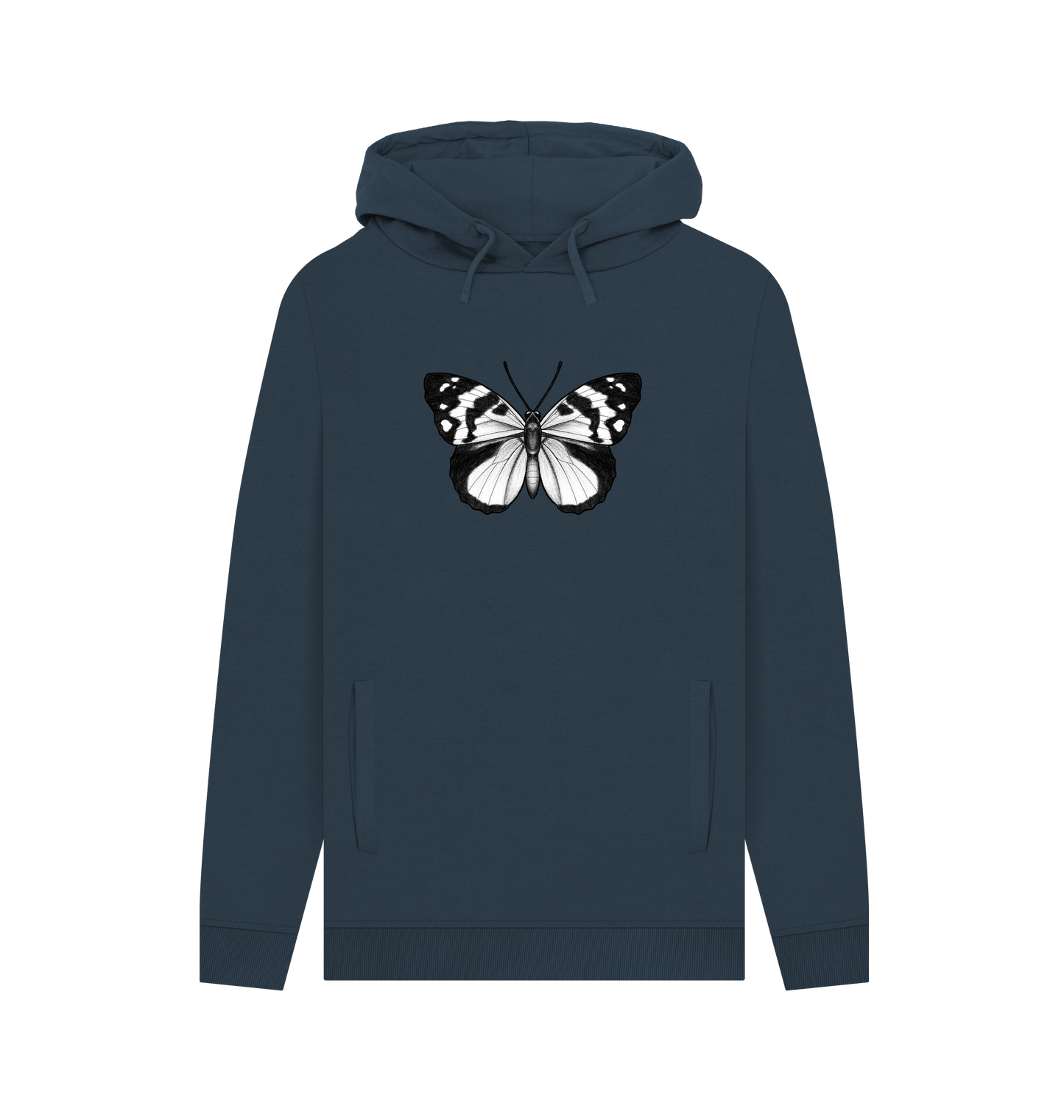 Navy Printed Hoody Front