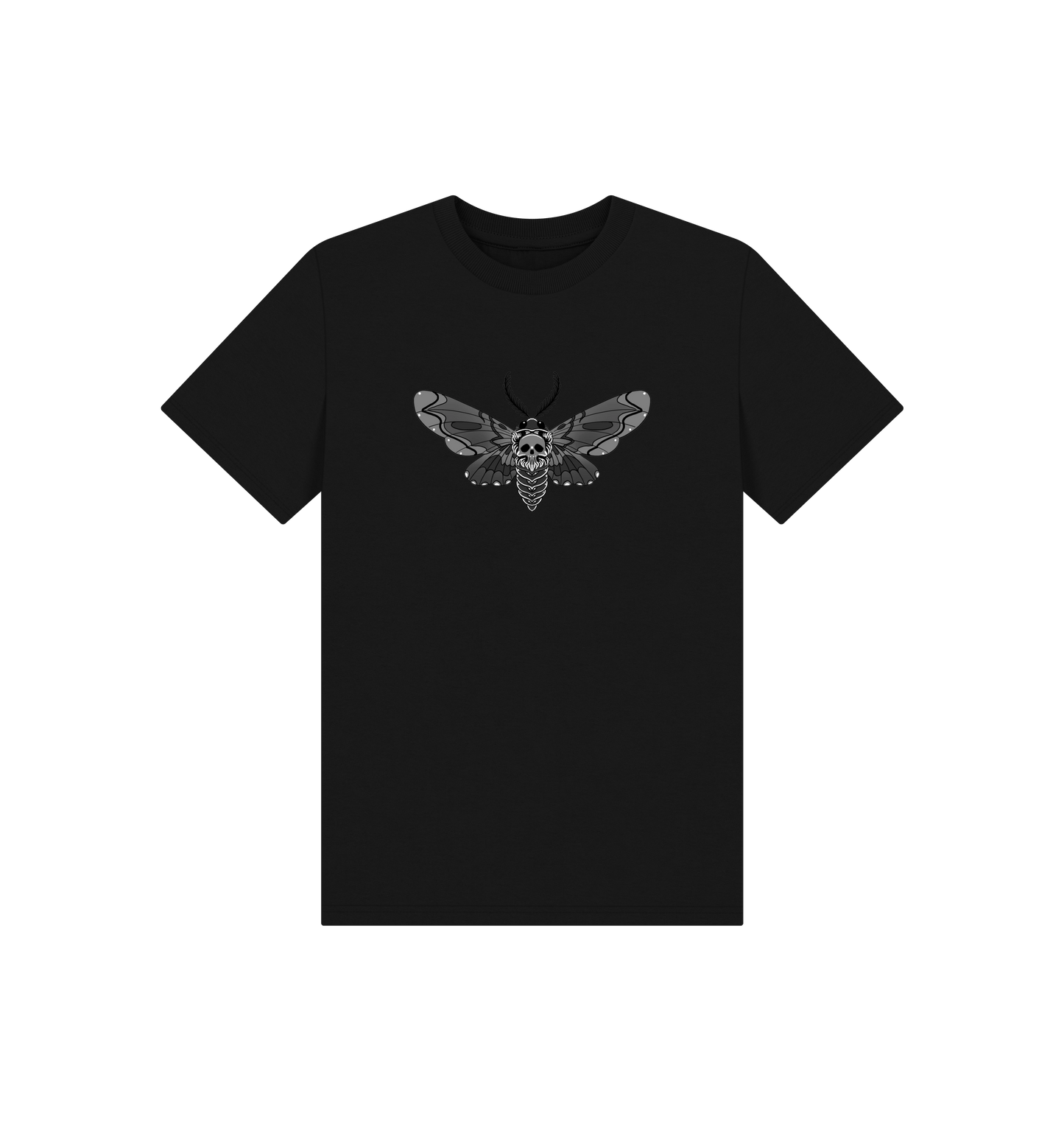 Black Printed Kids T-Shirt Front